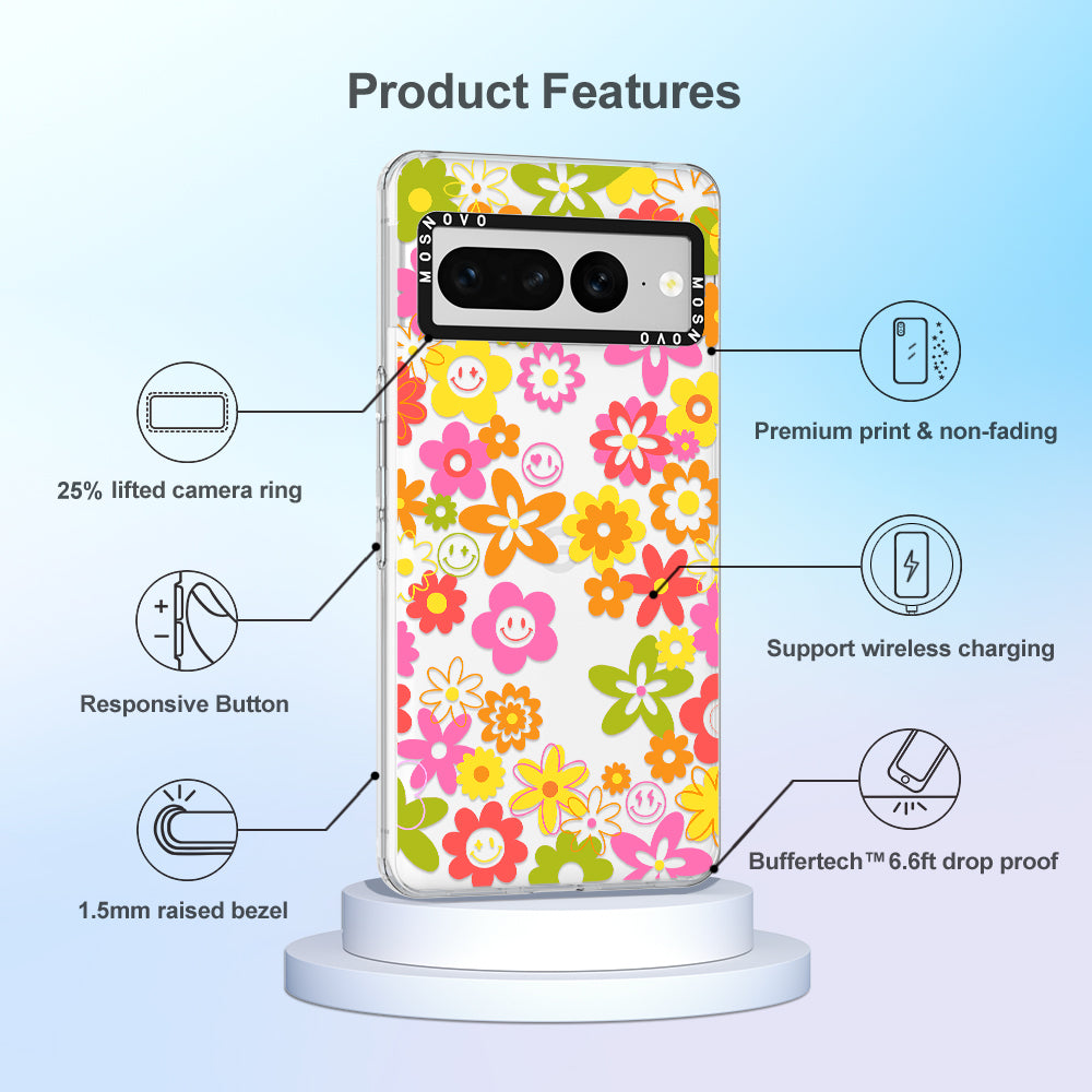 70's Groovy Floral Phone Case - Google Pixel 7 Pro Case