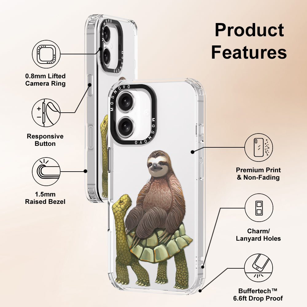 Sloth Turtle Phone Case - iPhone 16 Plus Case - MOSNOVO