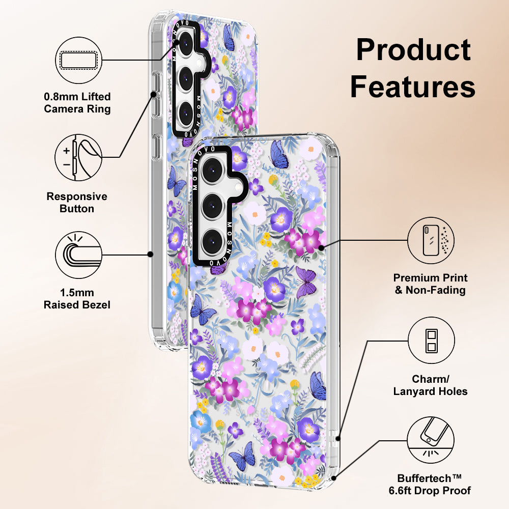 Purple Peri Nemophila Flower Phone Case - Samsung Galaxy S24 FE Case - MOSNOVO