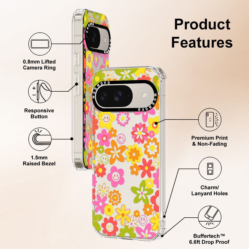 70's Groovy Floral Phone Case - Google Pixel 9 Case