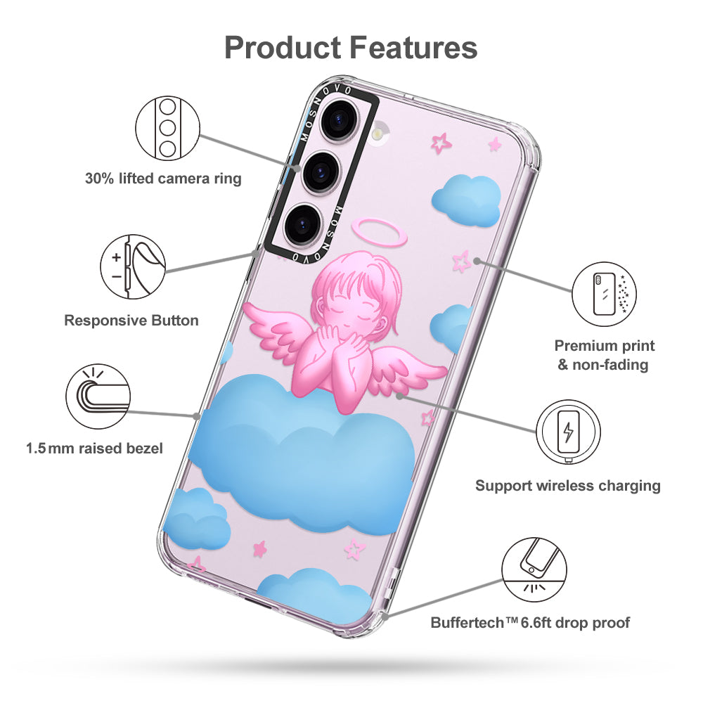 Pink Serenity Angel Phone Case - Samsung Galaxy S23 Case