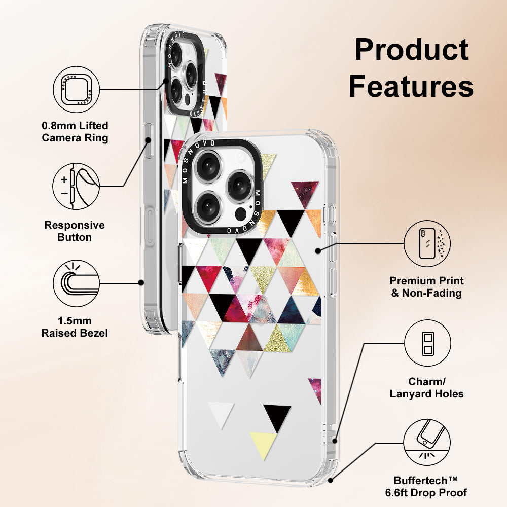 Triangles Stone Marble Phone Case - iPhone 16 Pro Max Case - MOSNOVO