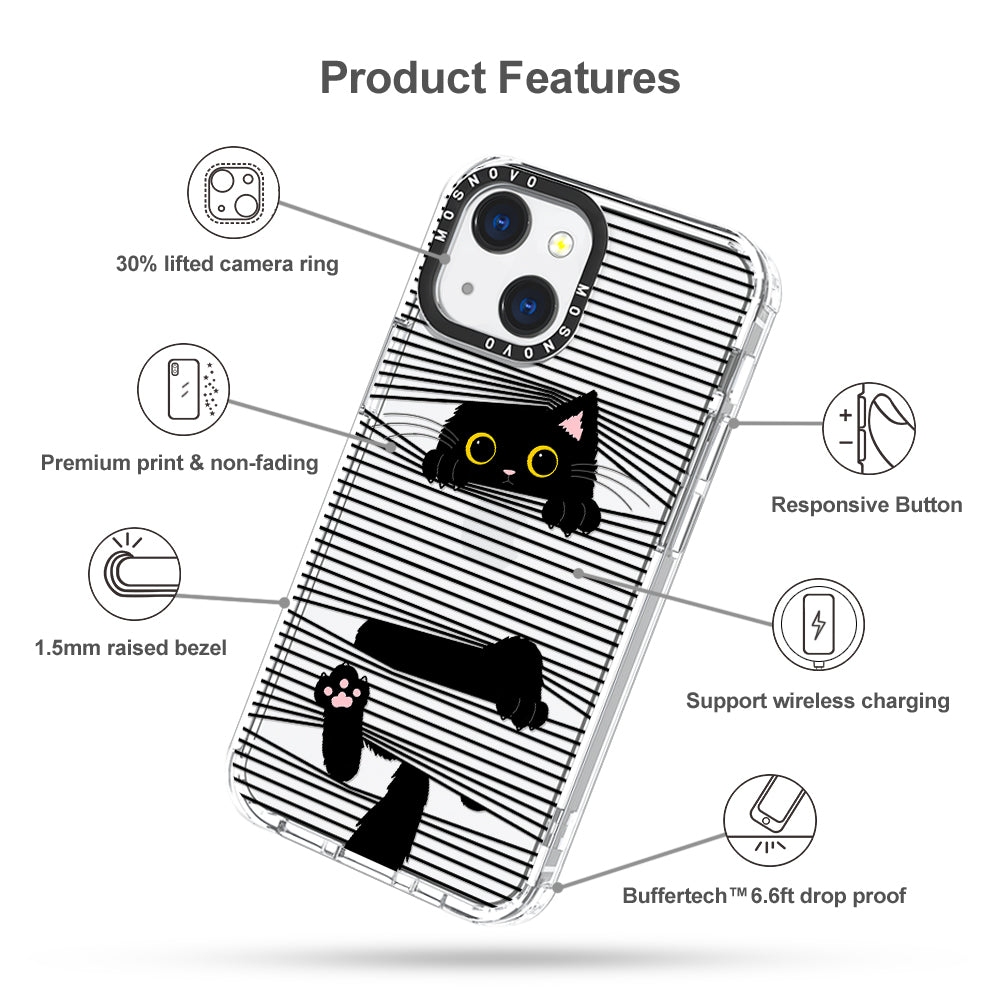 Hidden Black Cat Phone Case - iPhone 13 Mini Case