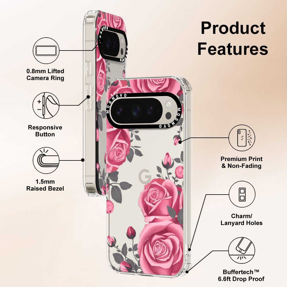 Viva Magenta Flower Phone Case - Google Pixel 9 Pro Case