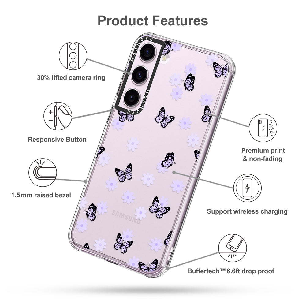 Lilac Butterfly Phone Case - Samsung Galaxy S23 Plus Case