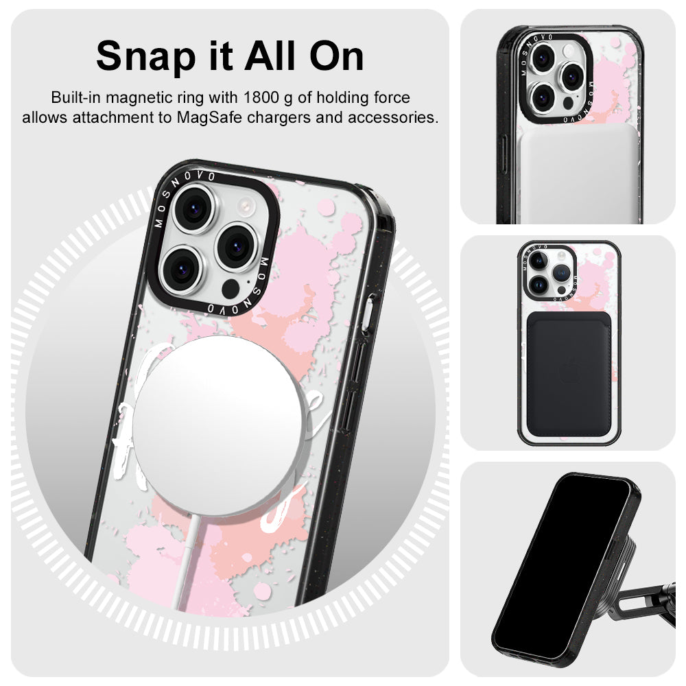 Choose Happy Phone Case - iPhone 14 Pro Max Case Clear Black ShockStone With MagSafe