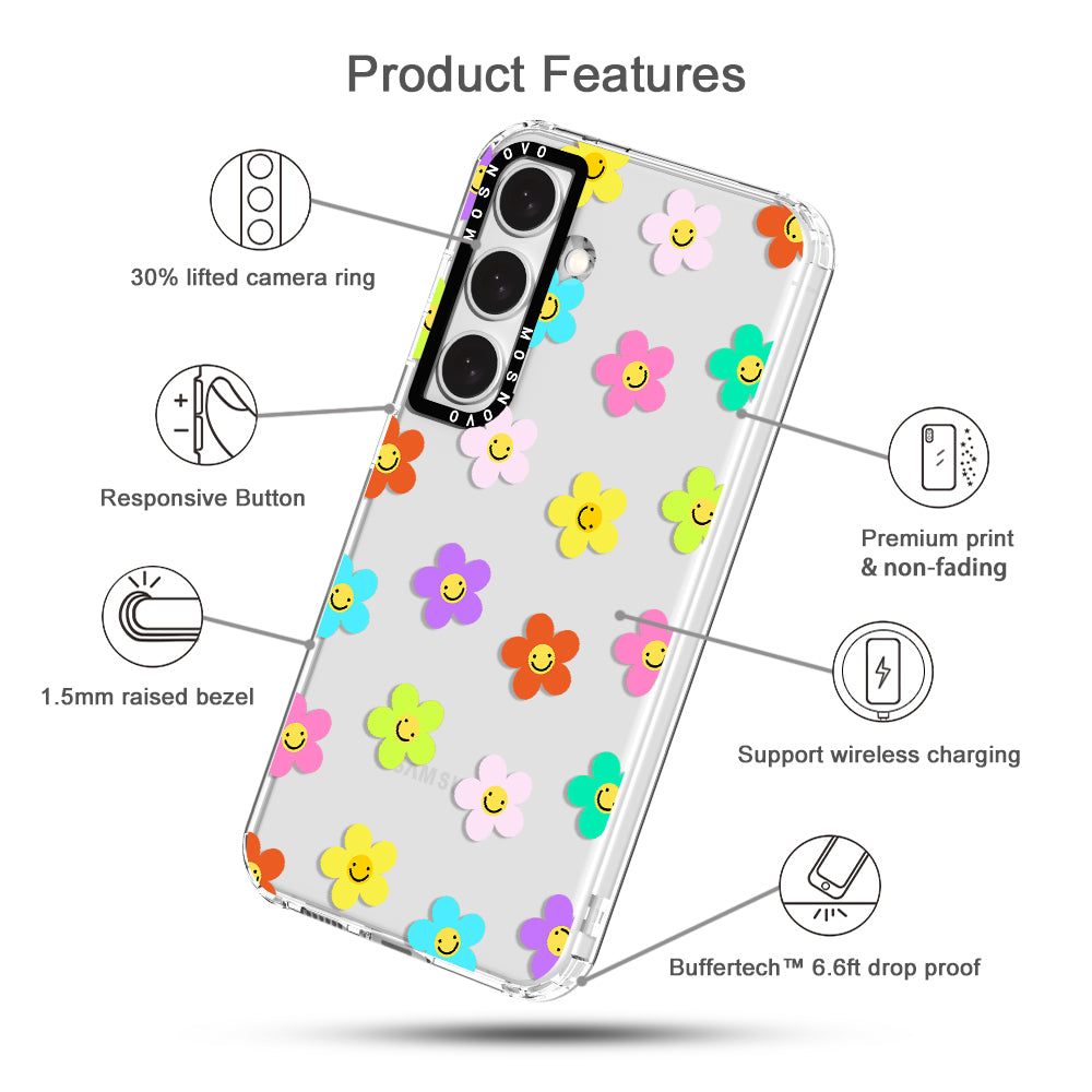 Smile Floral Phone Case - Samsung Galaxy S24 Plus Case