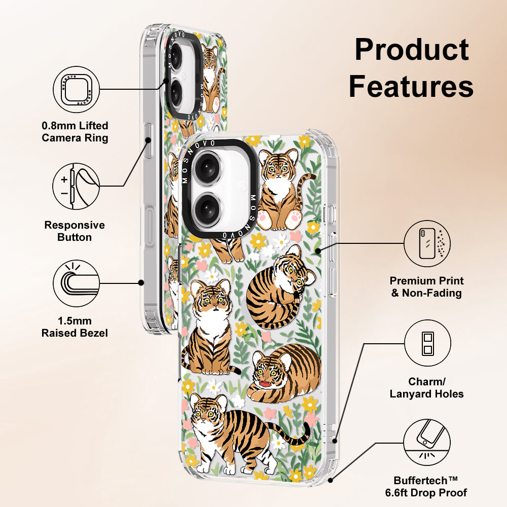 Cute Tiger Phone Case - iPhone 16 Plus Case - MOSNOVO