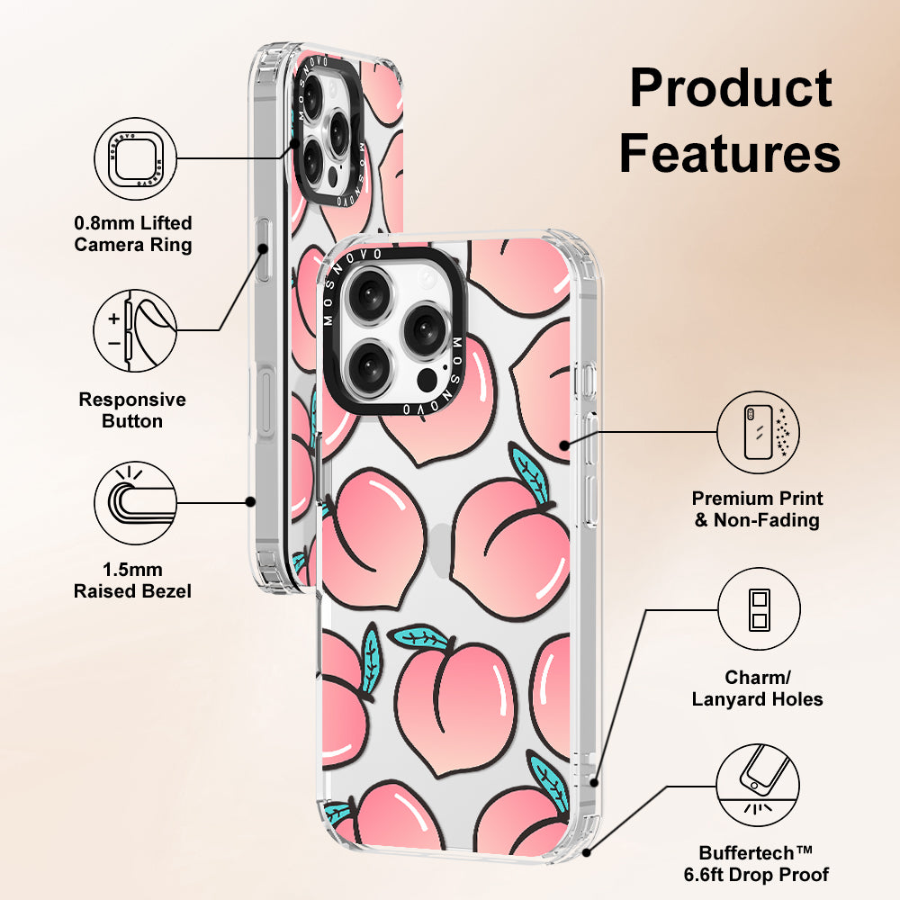 Cute Peach Phone Case - iPhone 16 Pro Max Case - MOSNOVO