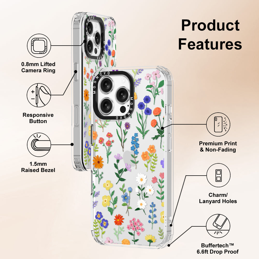 Botanical Floral Phone Case - iPhone 16 Pro Max Case - MOSNOVO