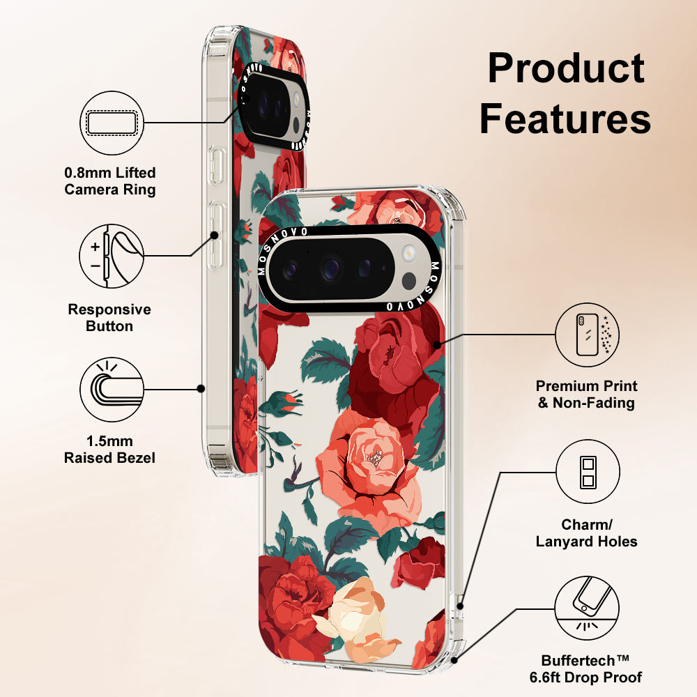 Vintage Red Rose Phone Case - Google Pixel 9 Pro XL Case