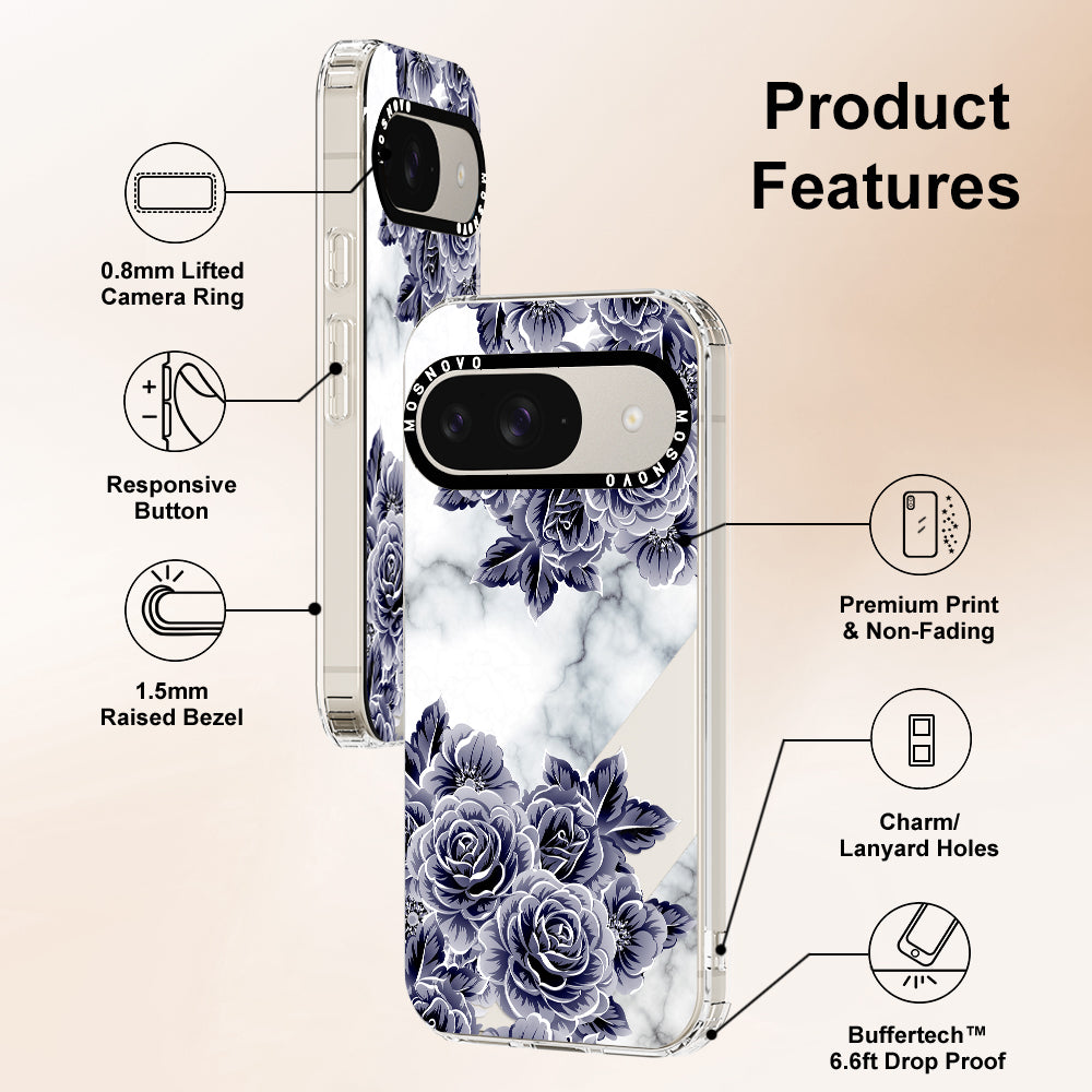 Purple Flower Marble Phone Case - Google Pixel 9 Case