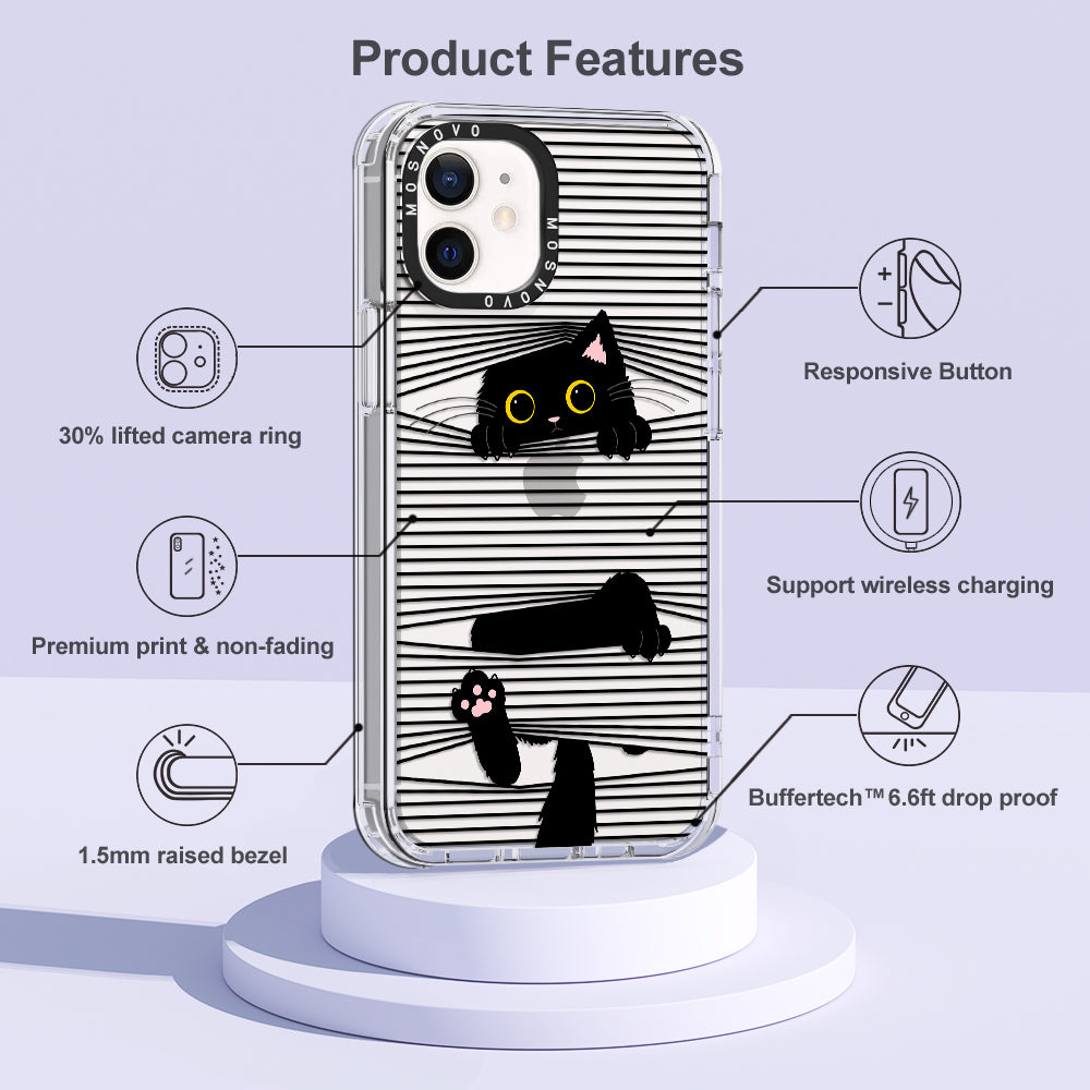 Hidden Black Cat Phone Case - iPhone 12 Pro Case