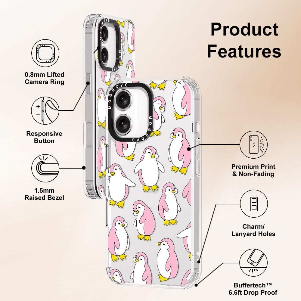 Pink Penguins Phone Case - iPhone 16 Case - MOSNOVO