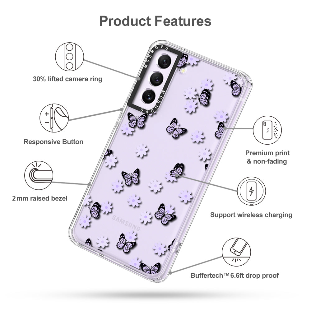 Lilac Butterfly Phone Case - Samsung Galaxy S21 FE Case