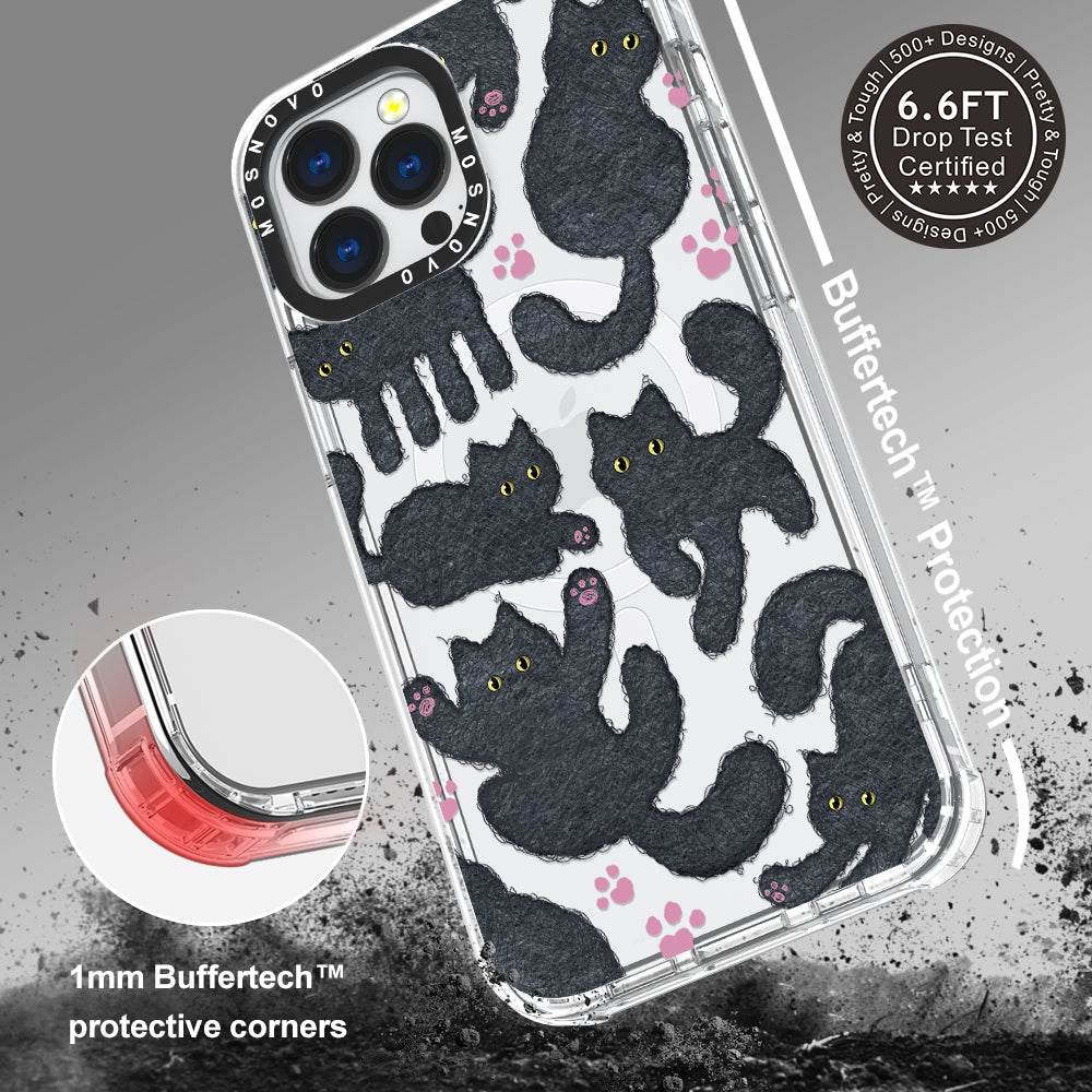 Black Furry Cat Phone Case - iPhone 13 Pro Max Case