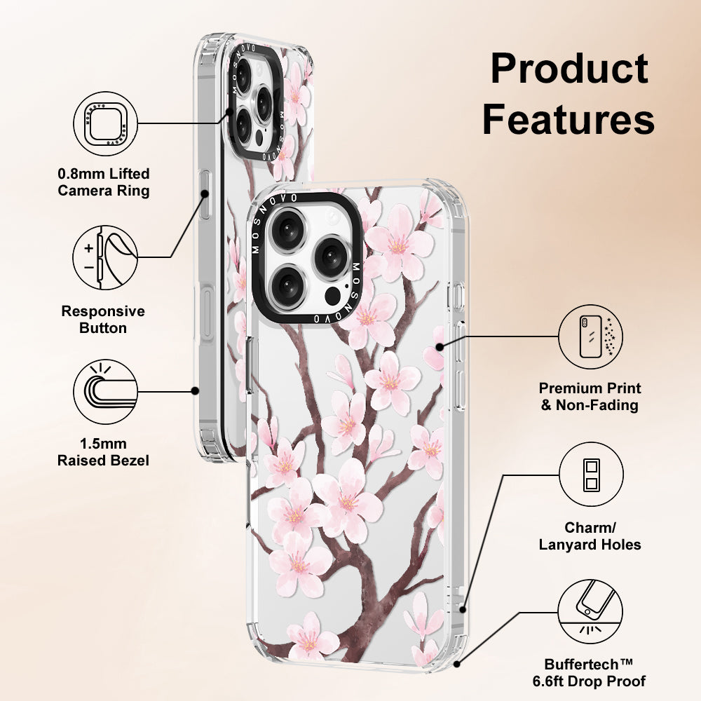 Cherry Blossom Flower Phone Case - iPhone 16 Pro Max Case - MOSNOVO