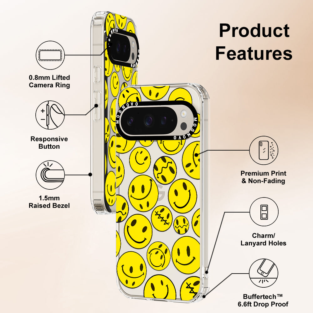 Yellow Sad Smile Face Phone Case - Google Pixel 9 Pro XL Case