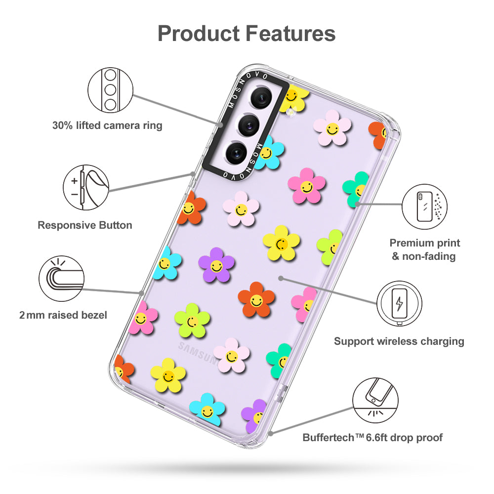 Smile Floral Phone Case - Samsung Galaxy S21 FE Case