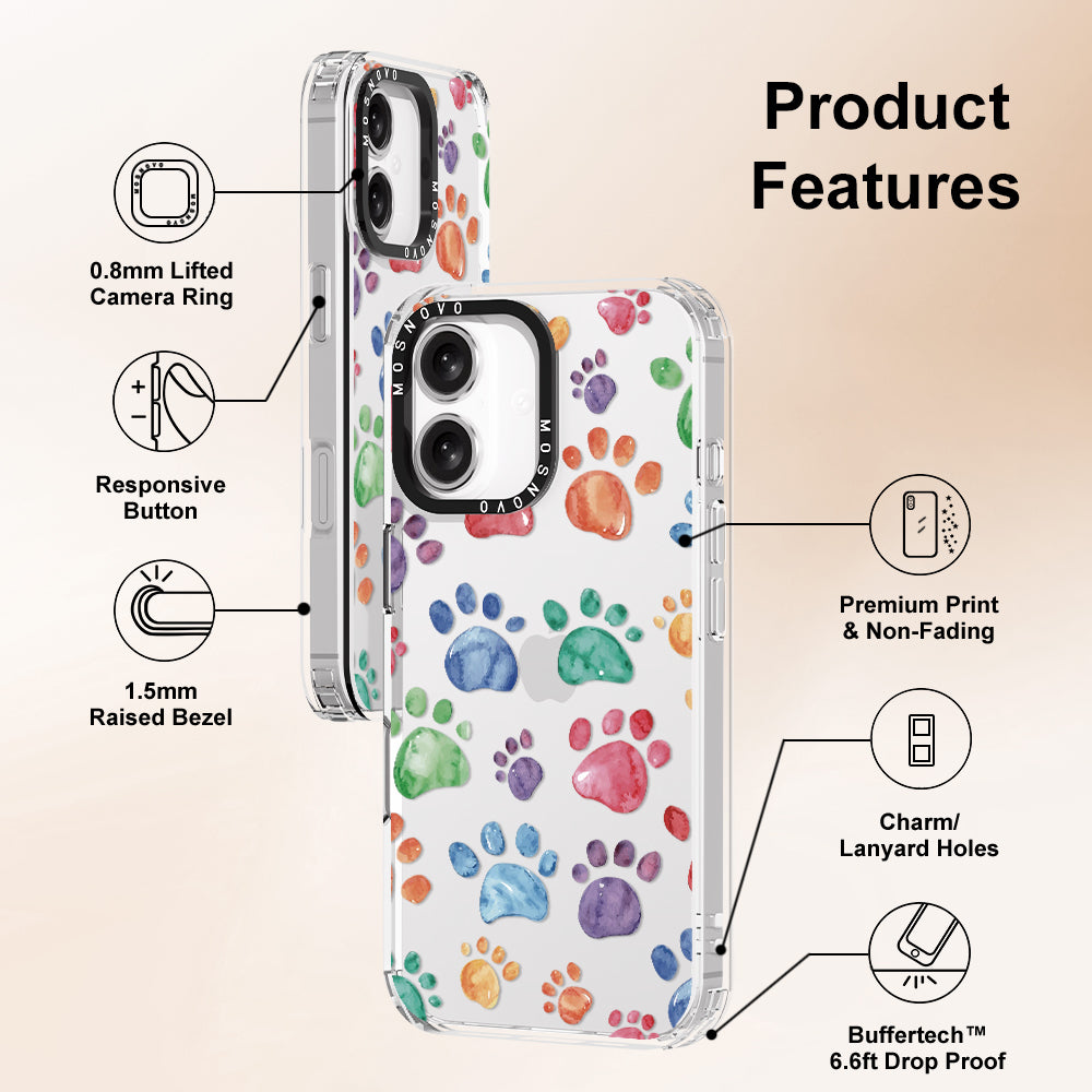 Colorful Paw Phone Case - iPhone 16 Case - MOSNOVO