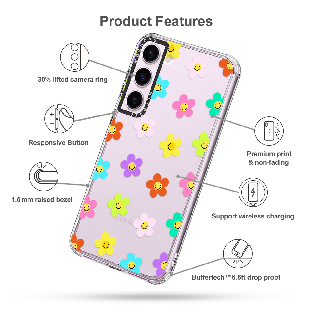 Smile Floral Phone Case - Samsung Galaxy S23 Plus Case