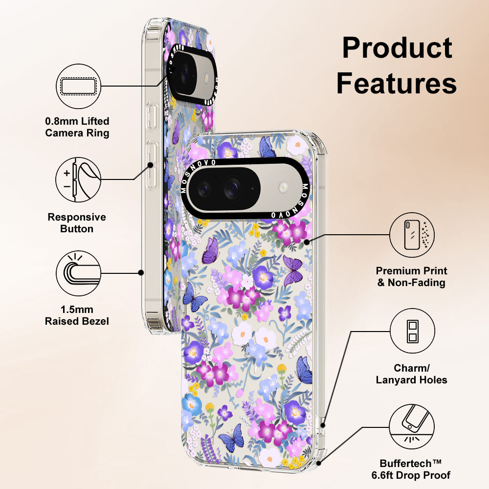 Purple Peri Nemophila Flower Phone Case - Google Pixel 9 Case