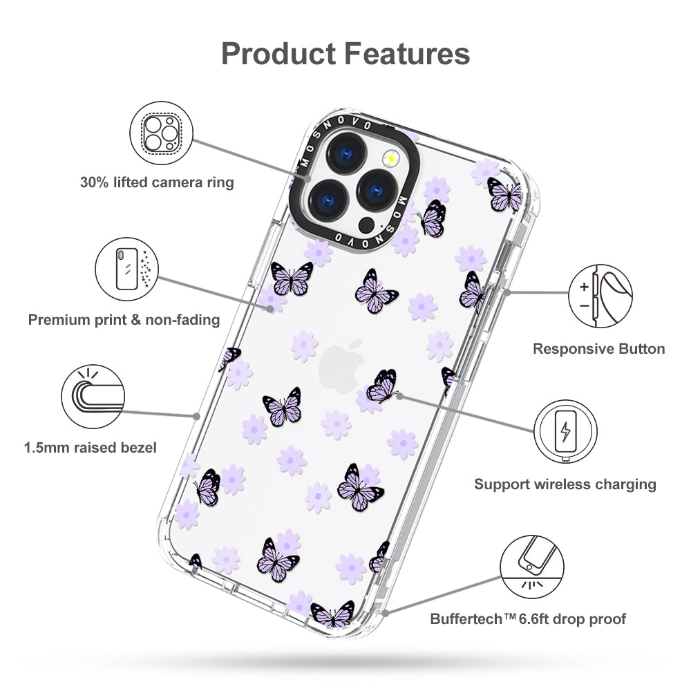 Lilac Butterfly Phone Case - iPhone 13 Pro Max Case