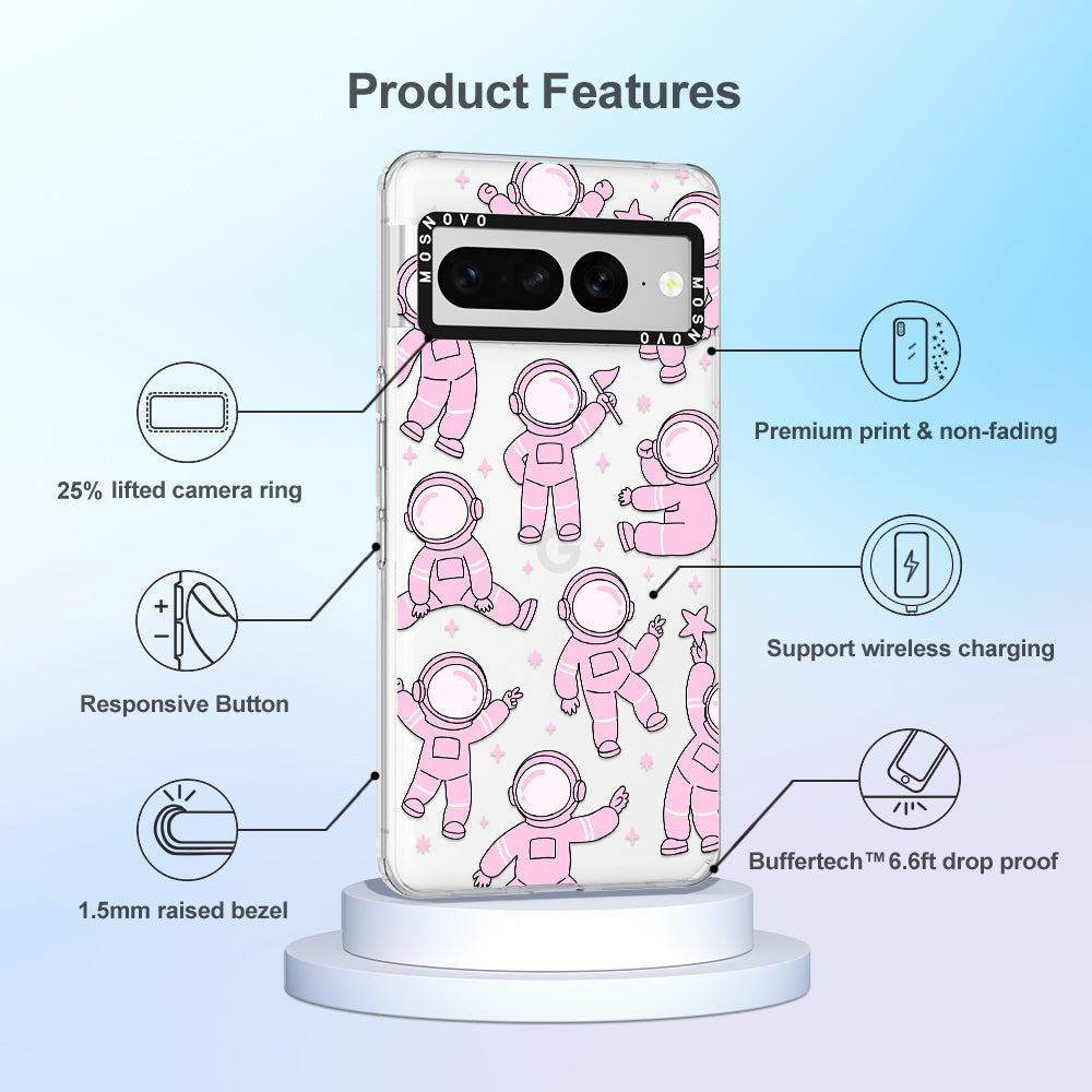 Pink Astronaut Phone Case - Google Pixel 7 Pro Case