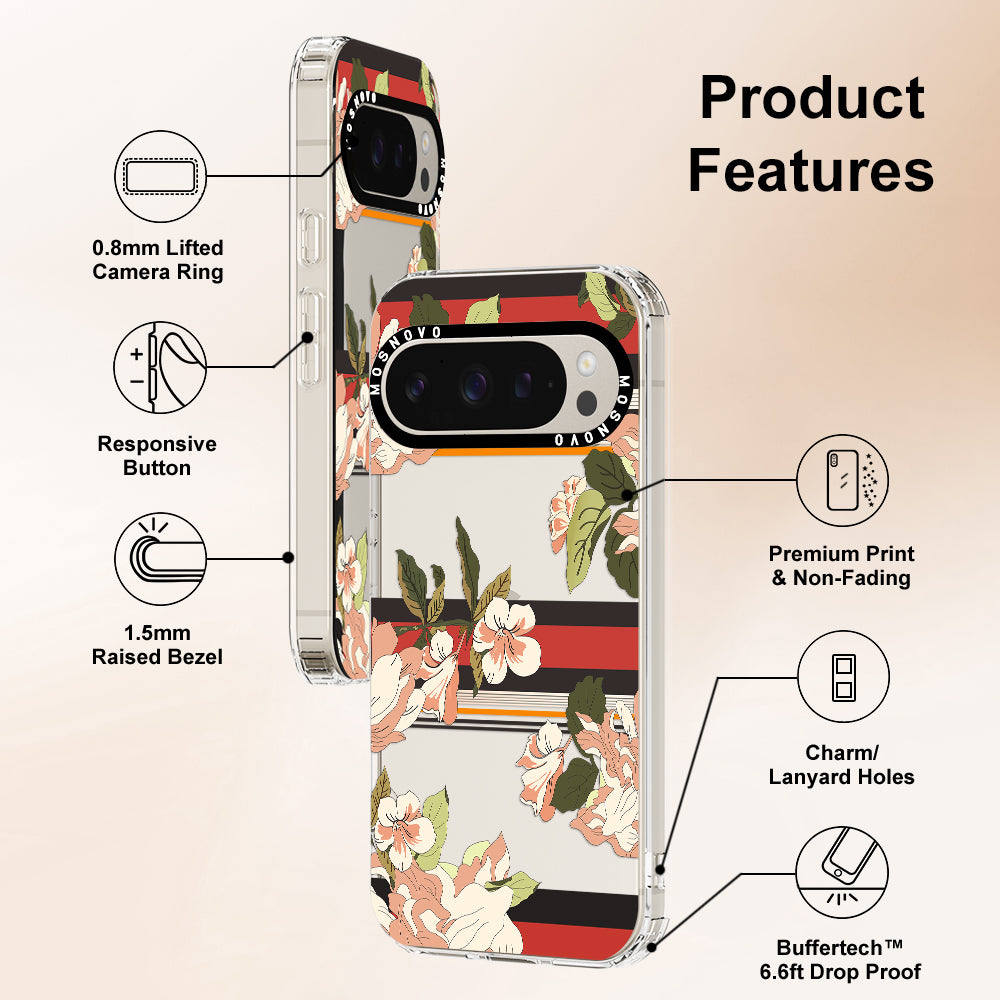 Classic Stripes Floral Phone Case - Google Pixel 9 Pro Case