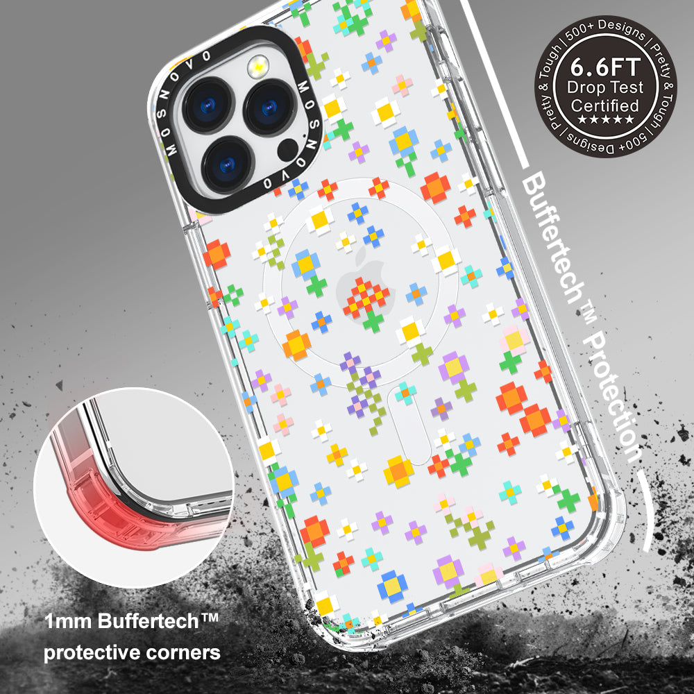 Pixel-Floral Phone Case - iPhone 13 Pro Case