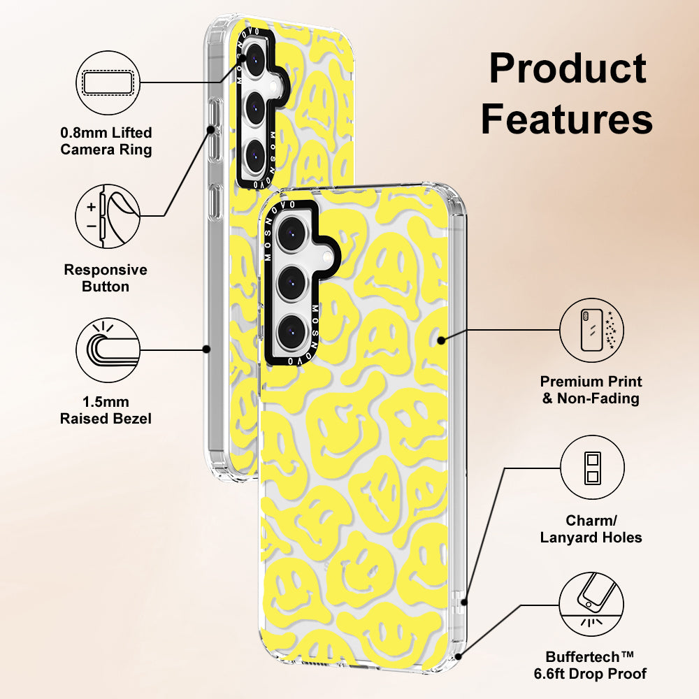 Melted Yellow Smiles Face Phone Case - Samsung Galaxy S24 FE Case - MOSNOVO