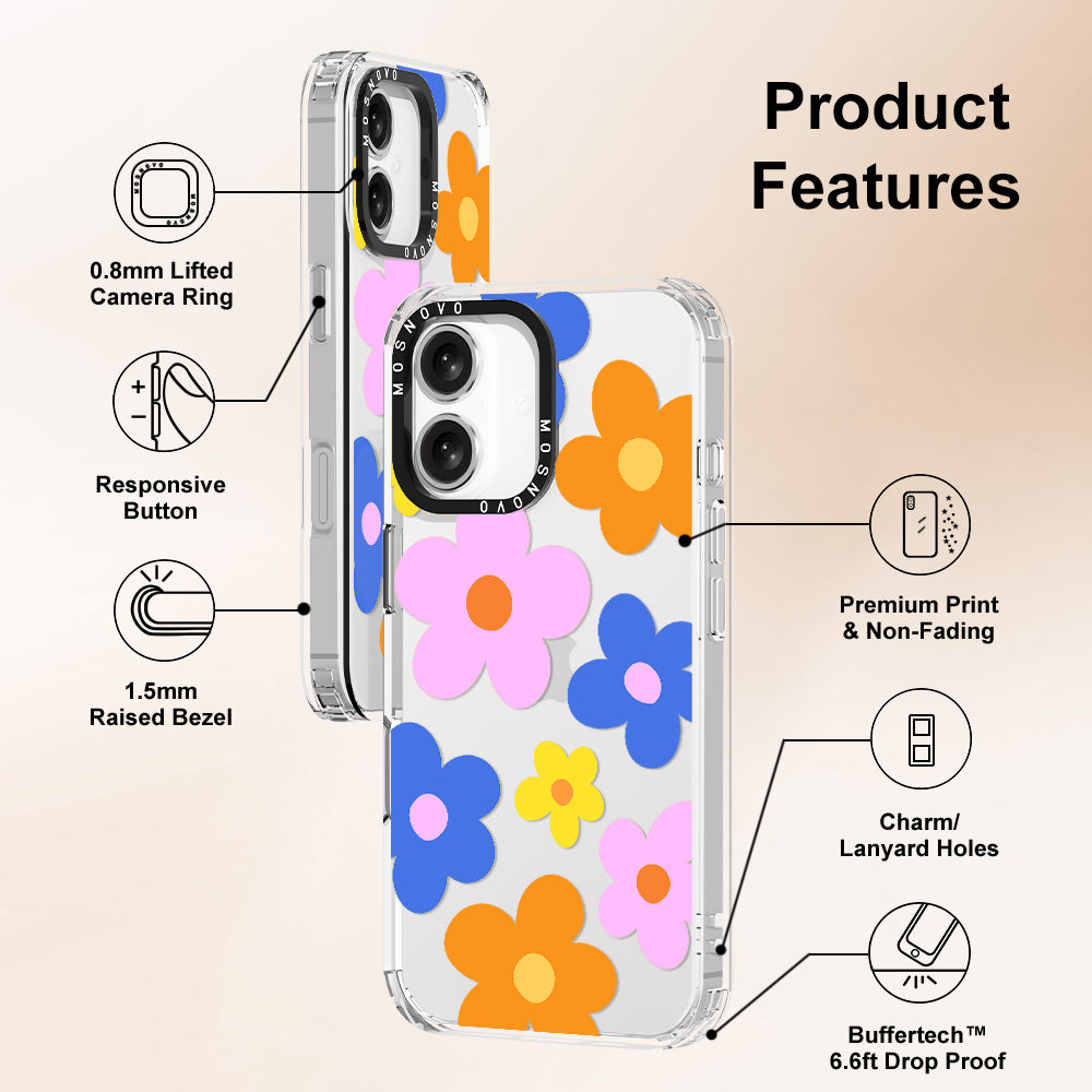 60's Groovy Flower Phone Case - iPhone 16 Case - MOSNOVO