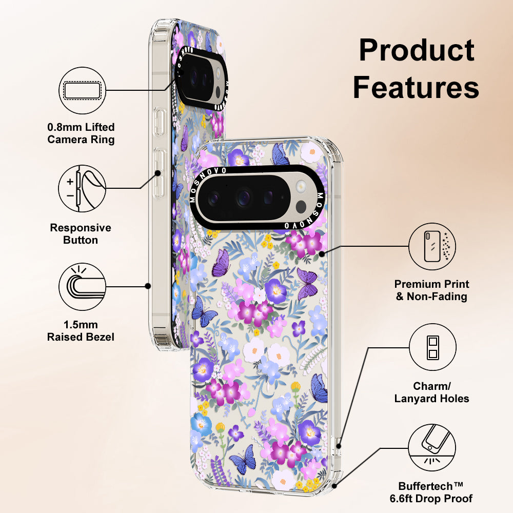 Purple Peri Nemophila Flower Phone Case - Google Pixel 9 Pro XL Case