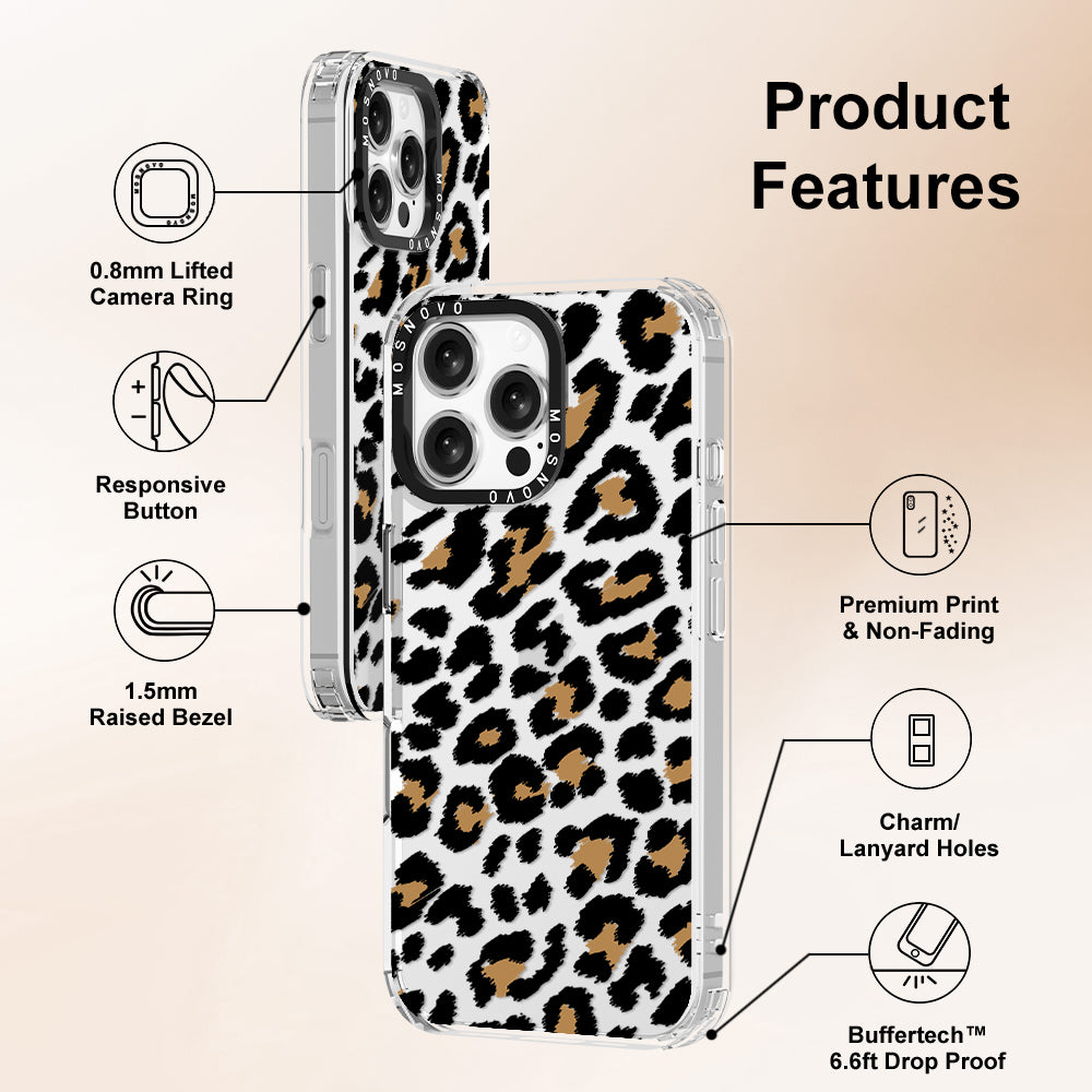 Leopard Print Phone Case - iPhone 16 Pro Max Case - MOSNOVO