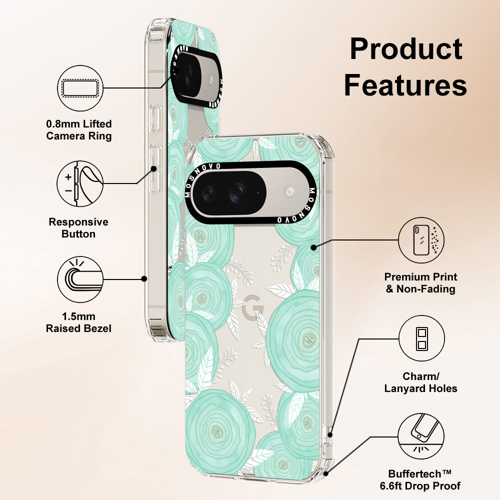 Mint Flower Phone Case - Google Pixel 9 Case