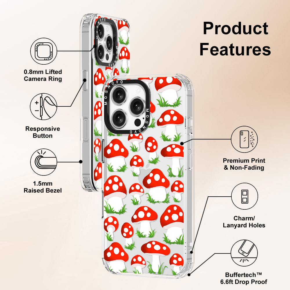 Cute Mushroom Phone Case - iPhone 16 Pro Max Case - MOSNOVO