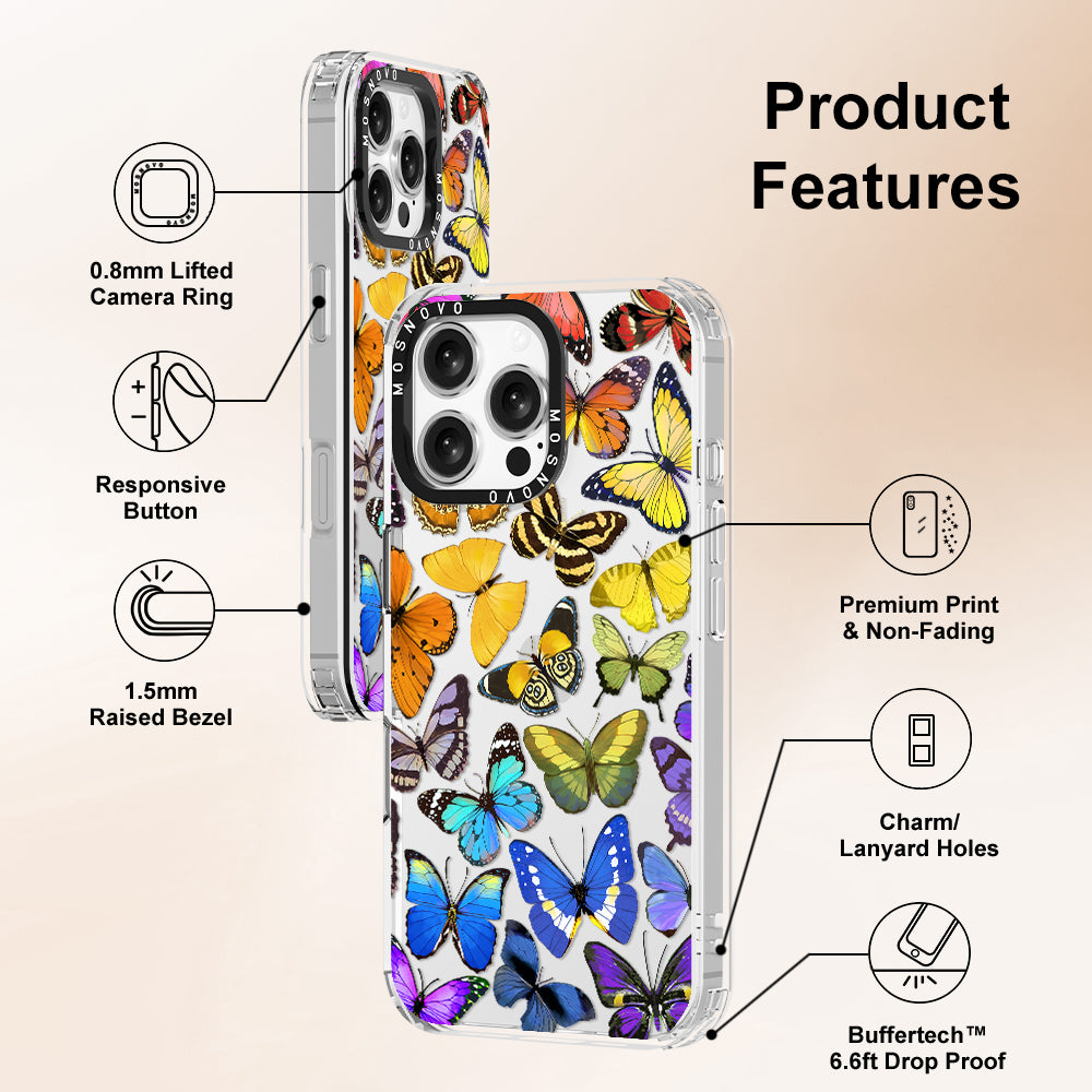 Rainbow Butterfly Phone Case - iPhone 16 Pro Max Case - MOSNOVO