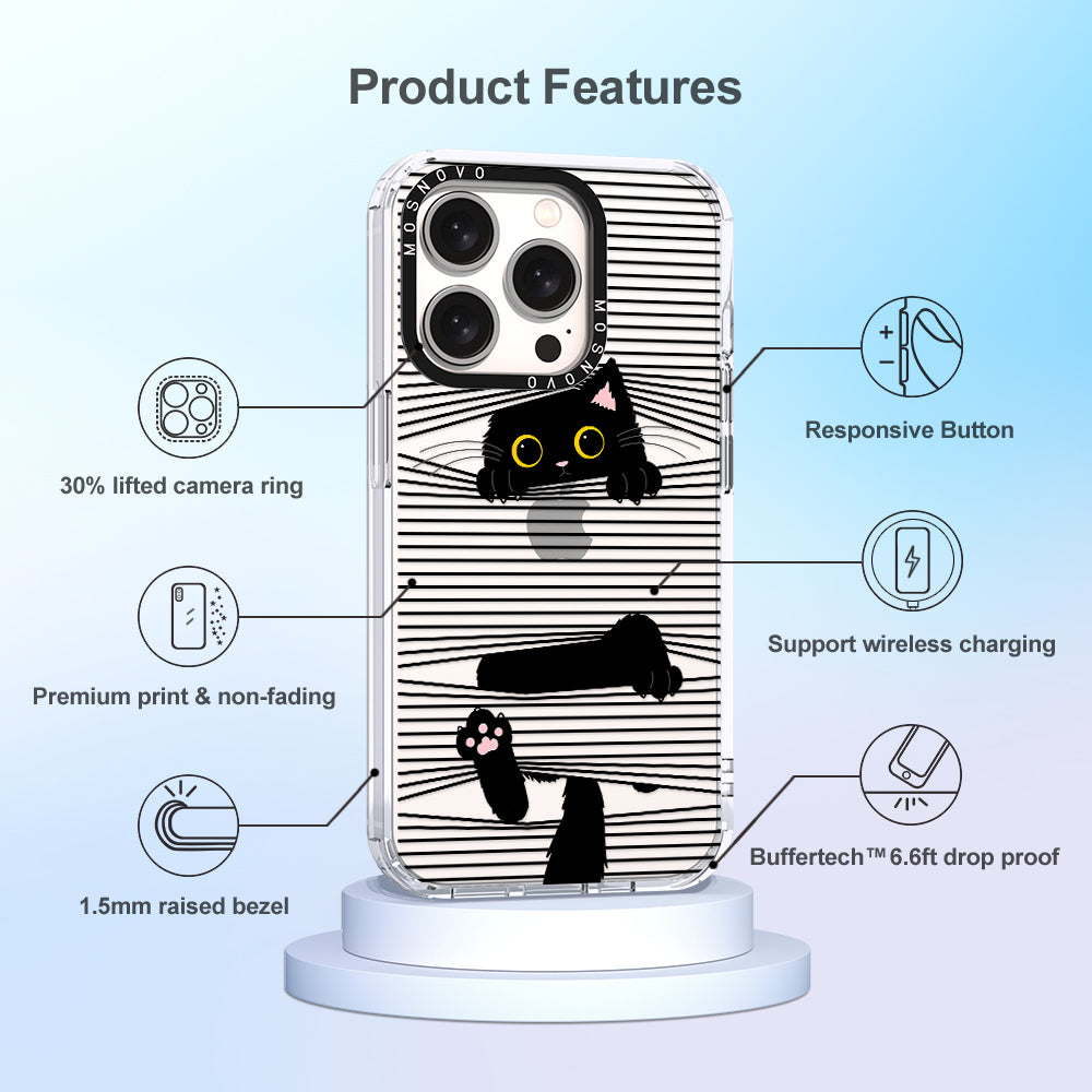 Hidden Black Cat Phone Case - iPhone 15 Pro Case