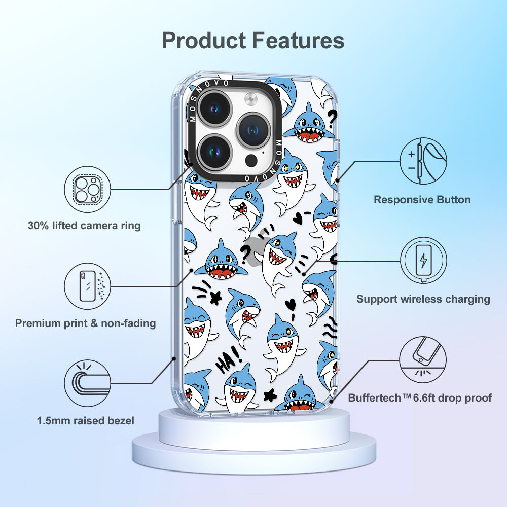 Cute Sharks Phone Case - iPhone 14 Pro Case