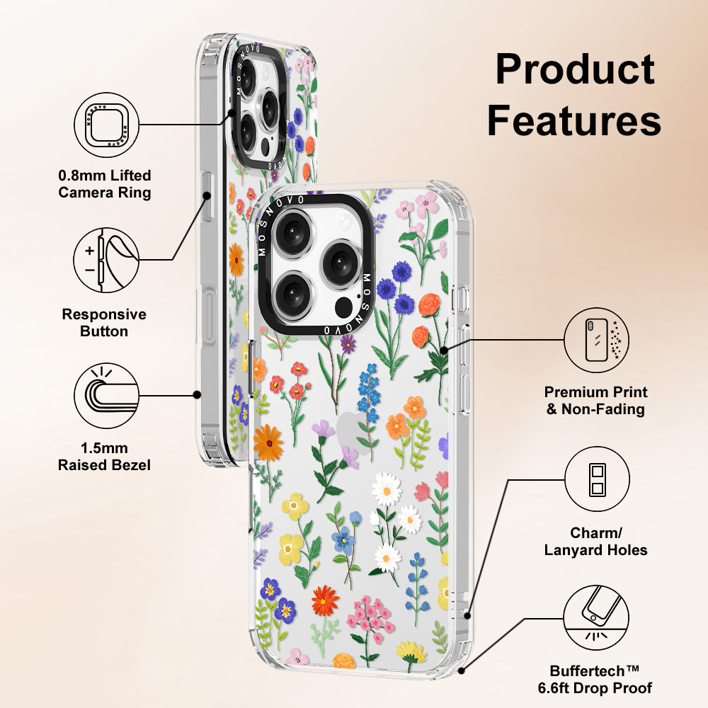 Botanical Floral Phone Case - iPhone 16 Pro Case - MOSNOVO