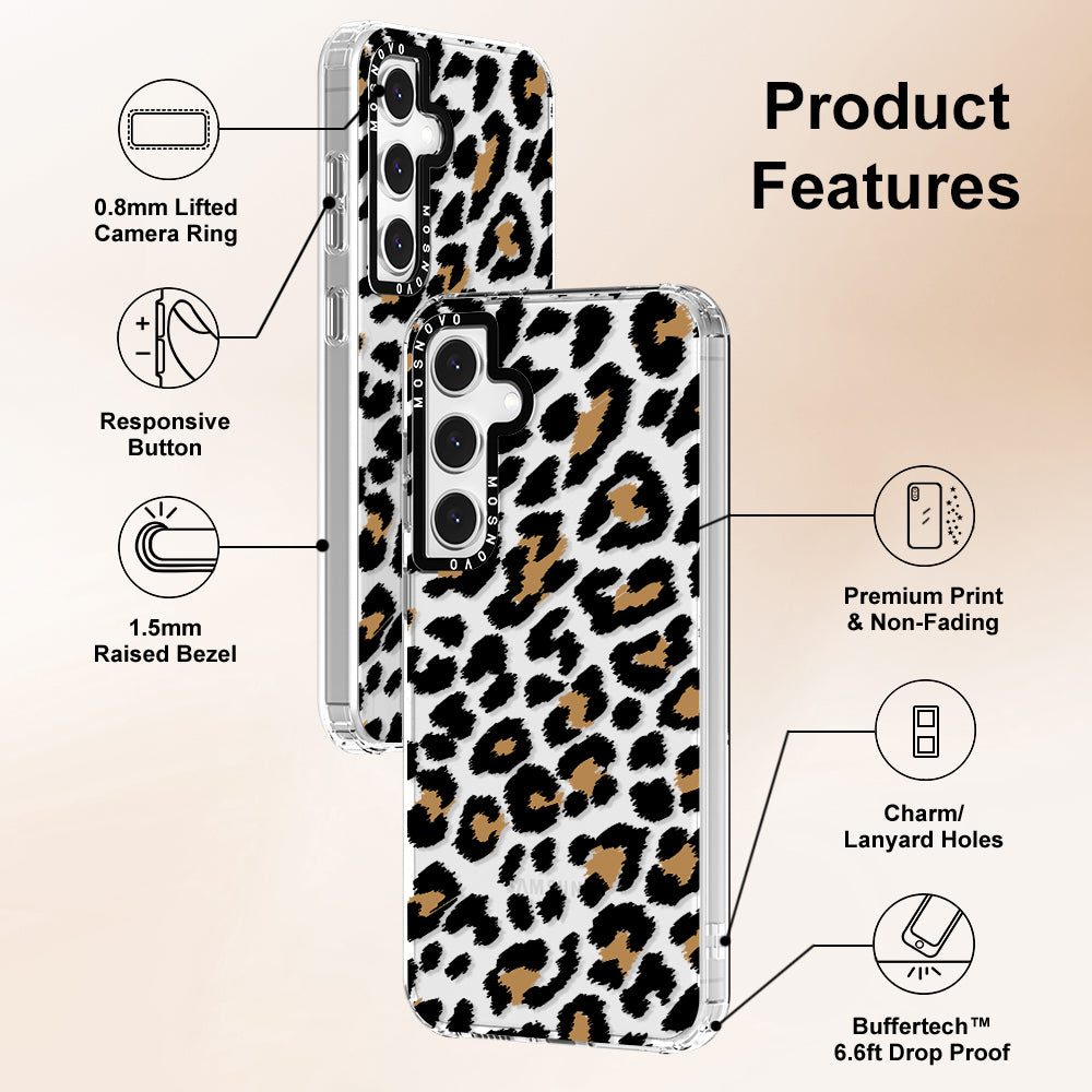 Leopard Print Phone Case - Samsung Galaxy S24 FE Case - MOSNOVO