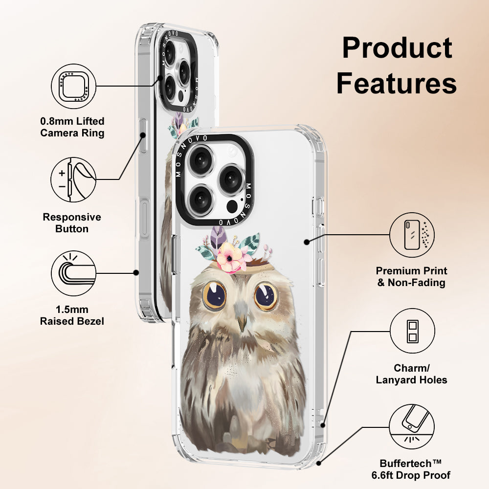 Cute Owl Phone Case - iPhone 16 Pro Max Case - MOSNOVO