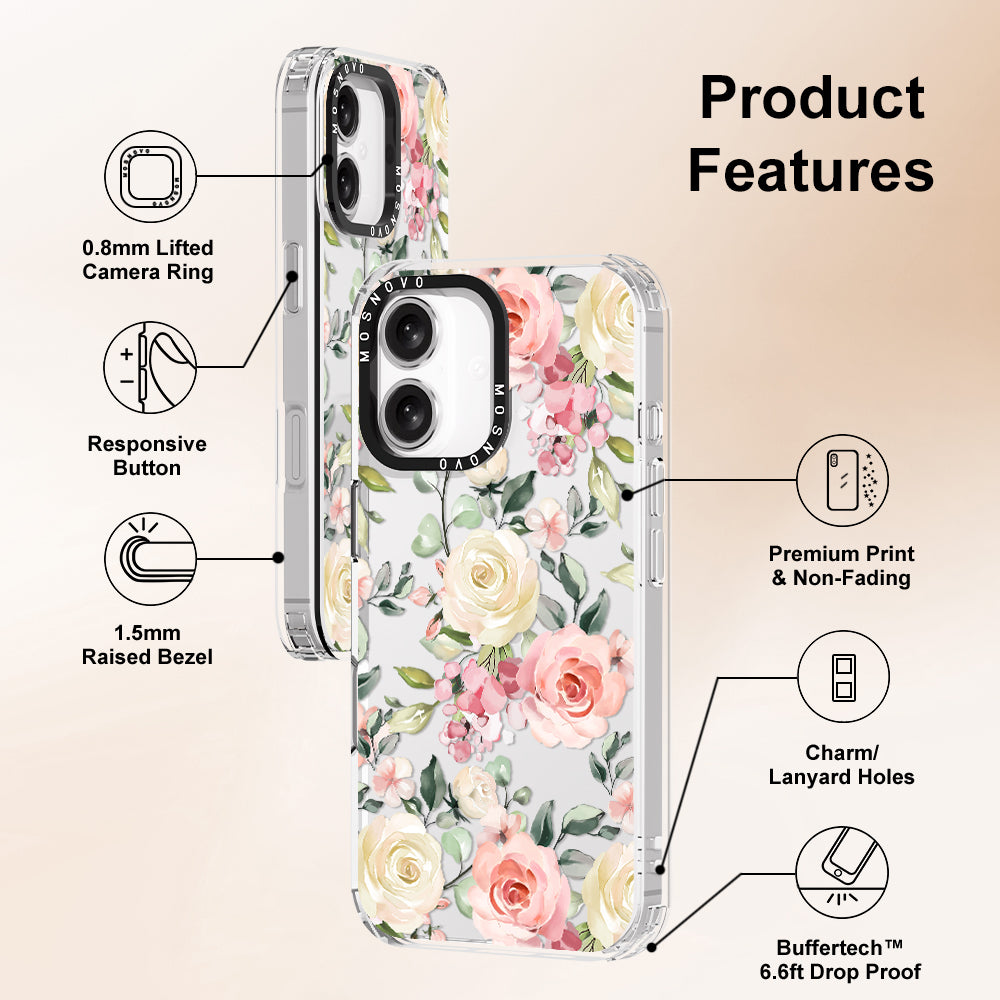 Watercolor Flower Floral Phone Case - iPhone 16 Plus Case - MOSNOVO