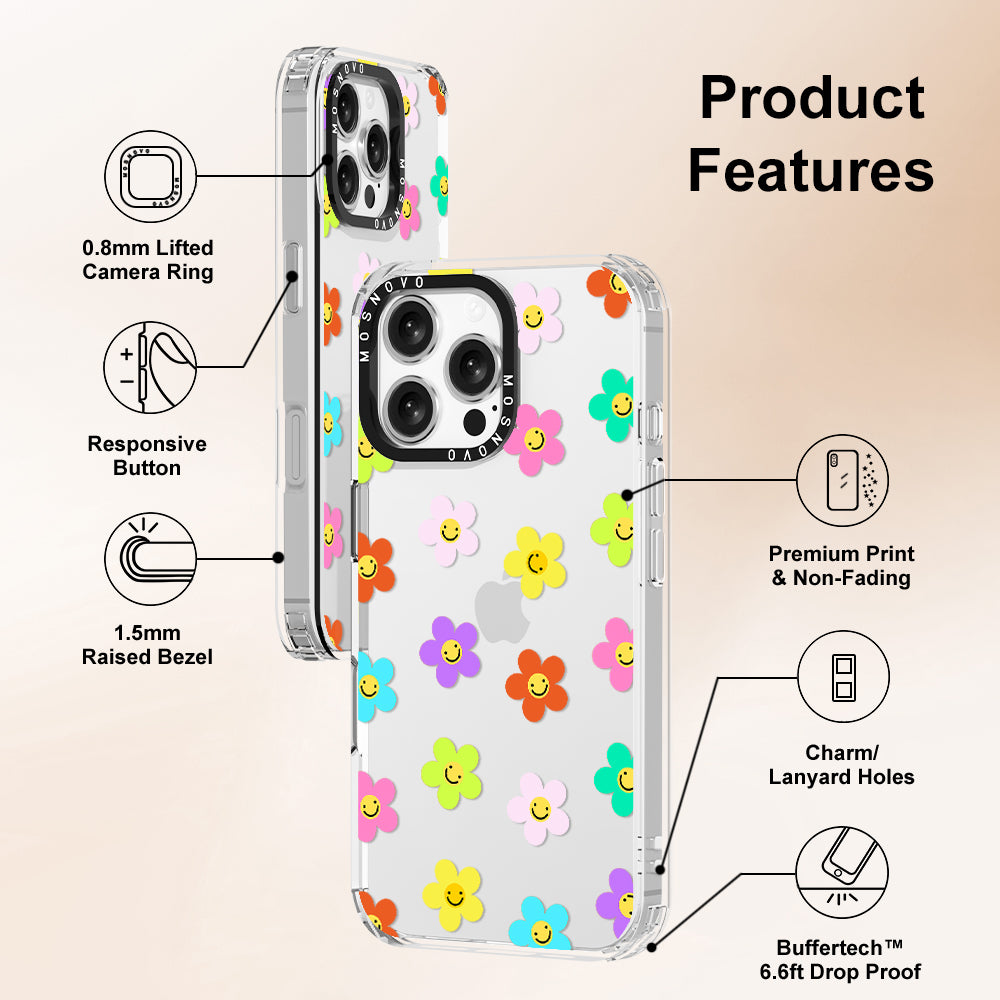 Smile Floral Phone Case - iPhone 16 Pro Max Case