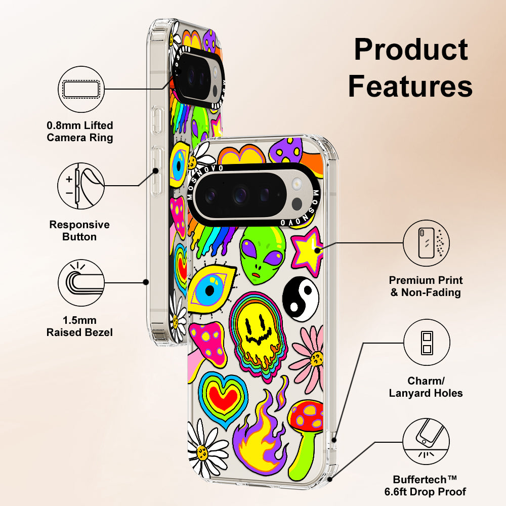 Hippie Sticker Phone Case - Google Pixel 9 Pro XL Case