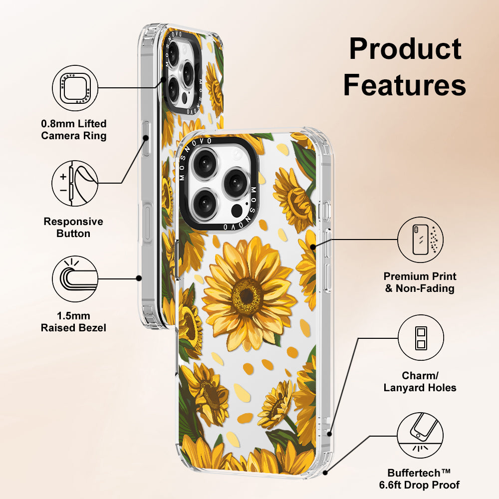 Sunflower Garden Phone Case - iPhone 16 Pro Max Case - MOSNOVO