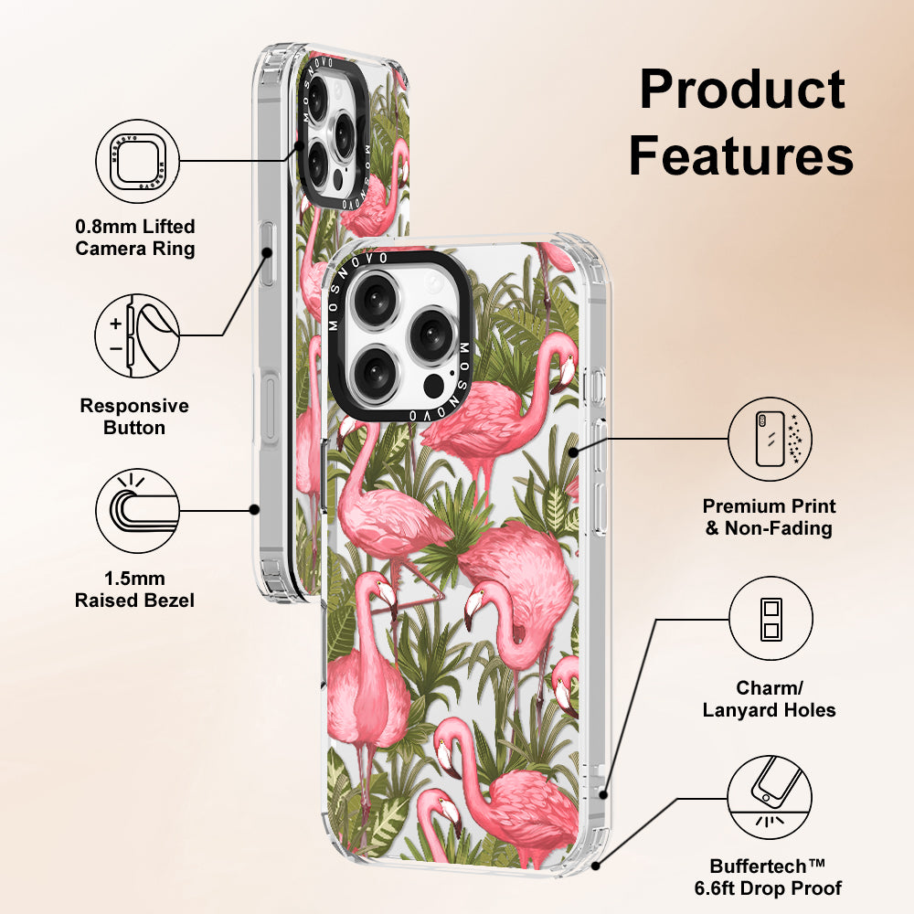 Jungle Flamingo Phone Case - iPhone 16 Pro Max Case - MOSNOVO