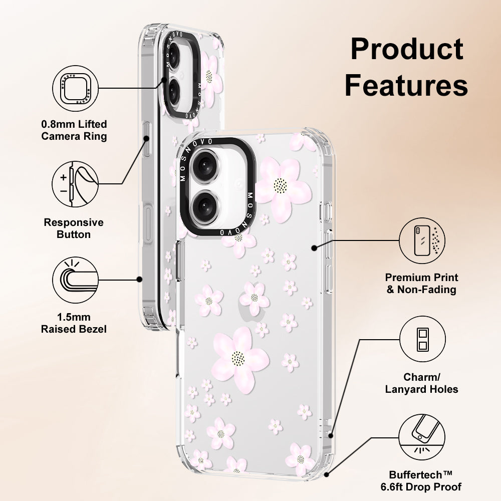 Pink Cherry Blossom Phone Case - iPhone 16 Case - MOSNOVO