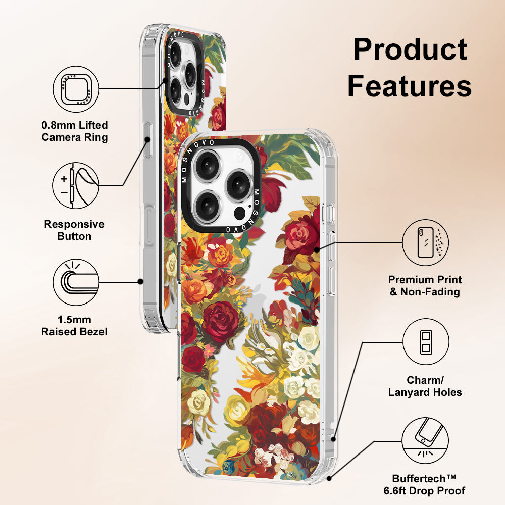 Vintage Flower Garden Phone Case - iPhone 16 Pro Max Case - MOSNOVO