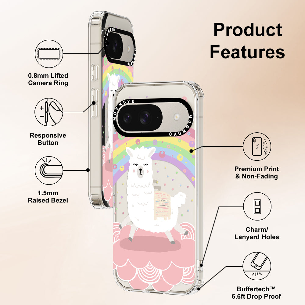 Pastel Rainbow Llama Phone Case - Google Pixel 9 Case